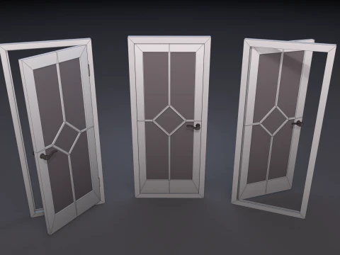 Door Pack - color customization low poly 3D Model