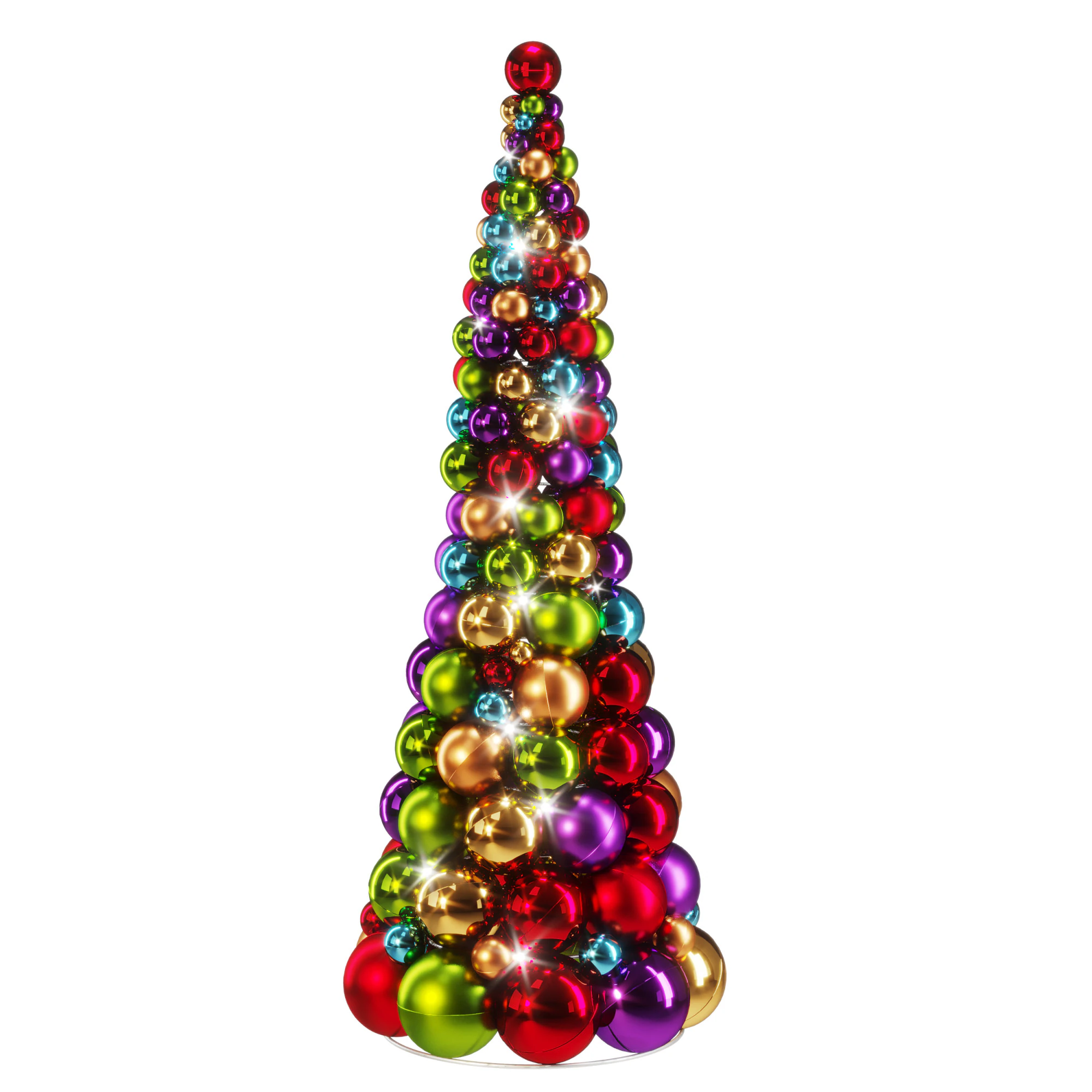 Decorative Illuminated Christmas Tree 3D Model .c4d .max .obj .3ds .fbx .stl .blend