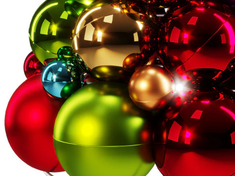 Decorative Illuminated Christmas Tree 3D Model