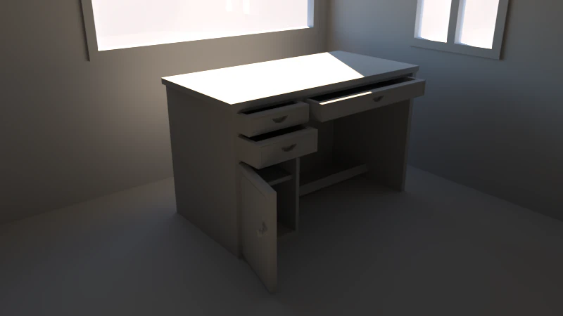 Minimalist Office Desk Drawers Storage 3D Model .c4d .max .obj .3ds .fbx .stl .blend 