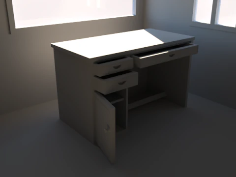 Conservazione dei cassetti della scrivania da ufficio minimalista Modello 3D