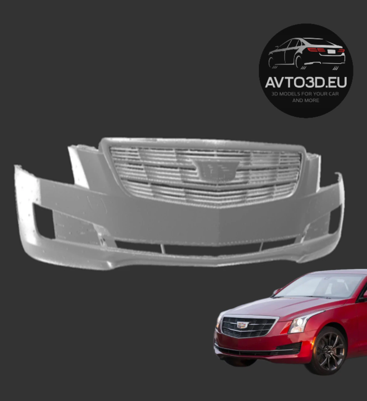 CADILLAC ATS RESTYLING 2014 bumper bumper cap bumper grille 3D Print Model .c4d .max .obj .3ds .fbx .stl .blend 