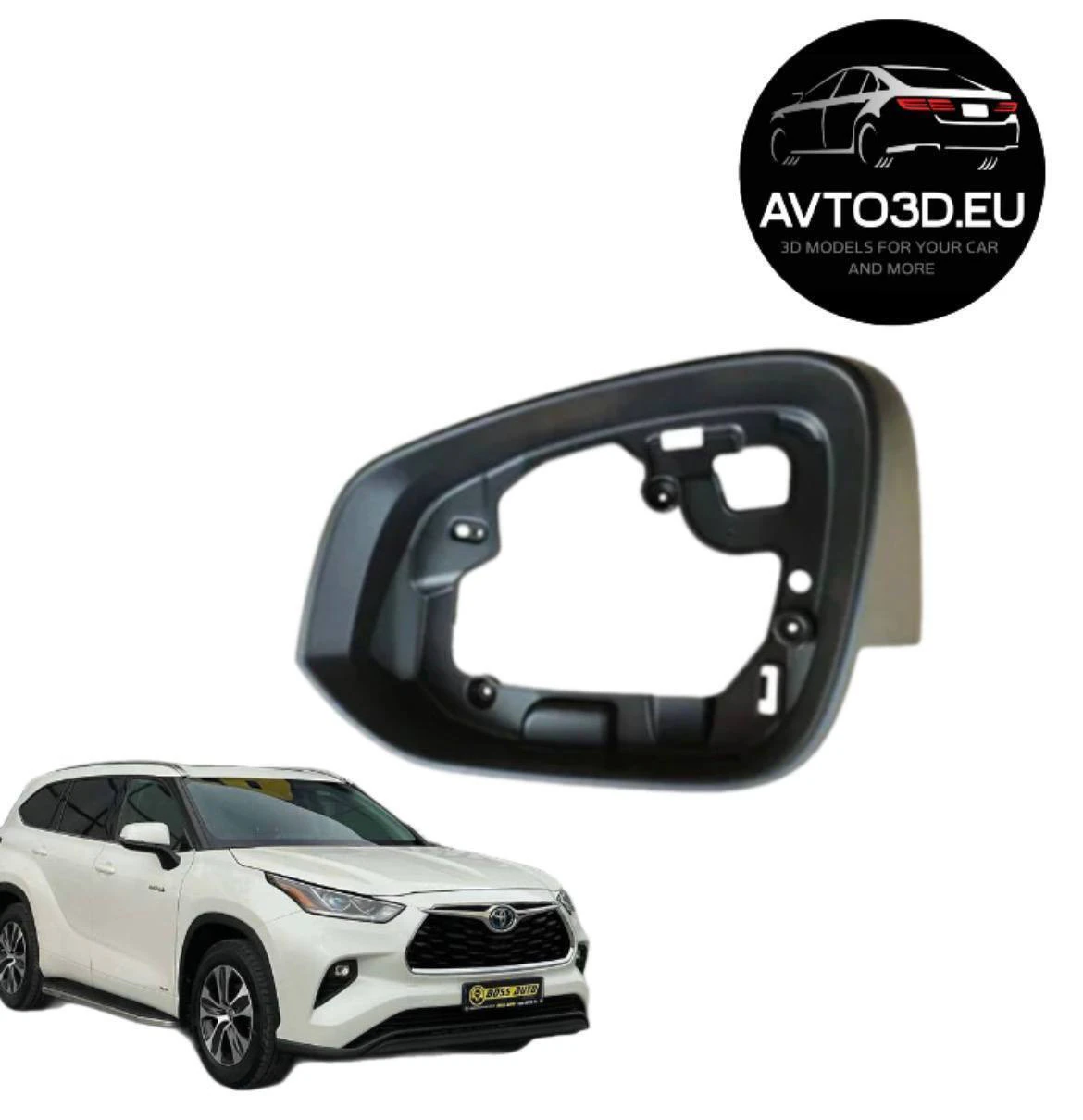 Toyota Highlander mirror frame 2019-2024 3D Print Model .c4d .max .obj .3ds .fbx .stl .blend 