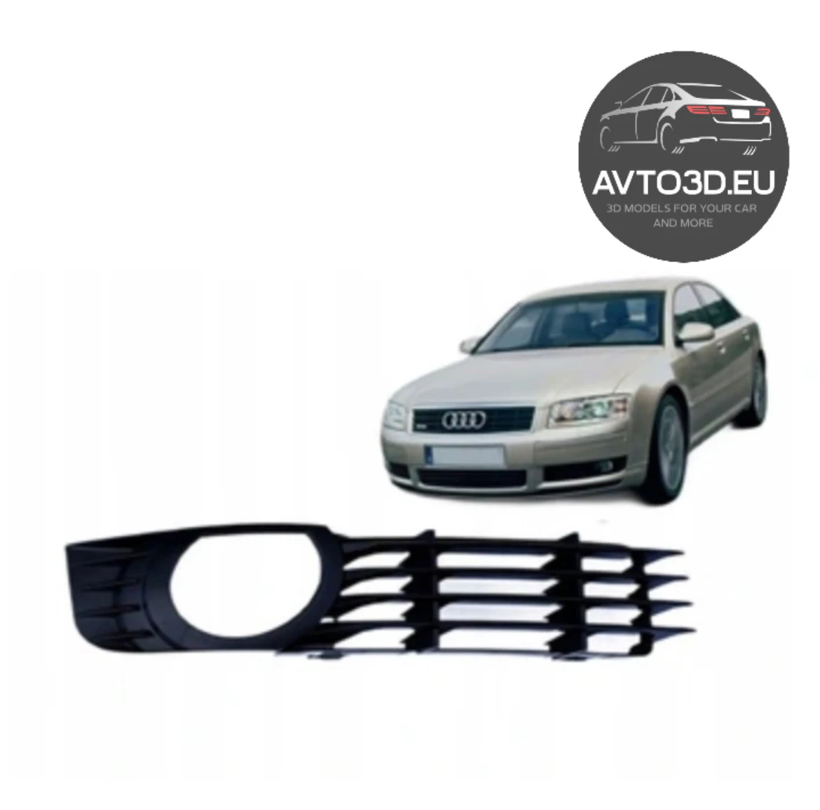 Audi A8 D3 Front Lower Bumper Grille Fog Light Lamp Left Right 2003-2005 3D Print Model .c4d .max .obj .3ds .fbx .stl .blend 