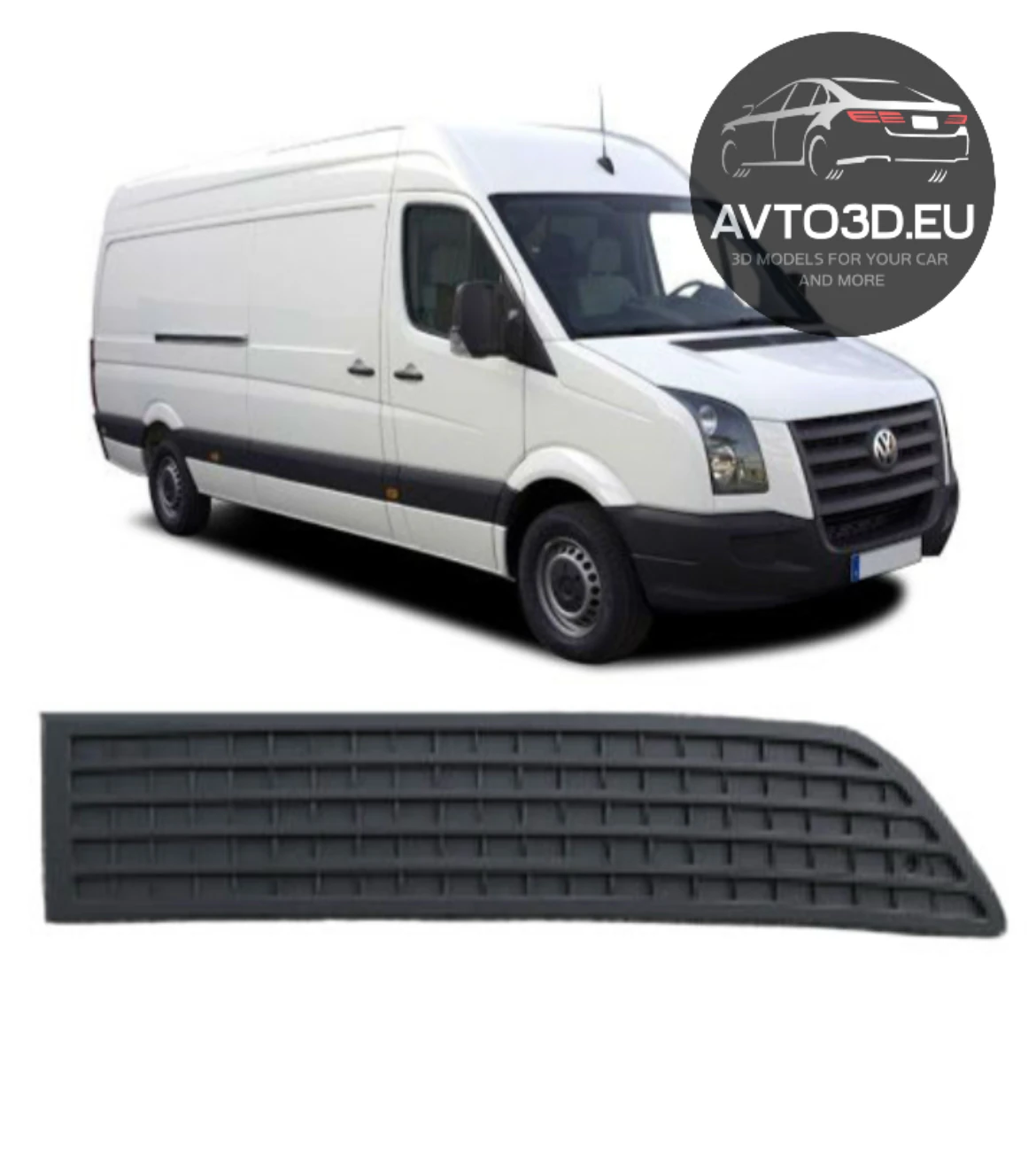 Volkswagen Crafter hood grille 2007-2014 3D Print Model .c4d .max .obj .3ds .fbx .stl .blend