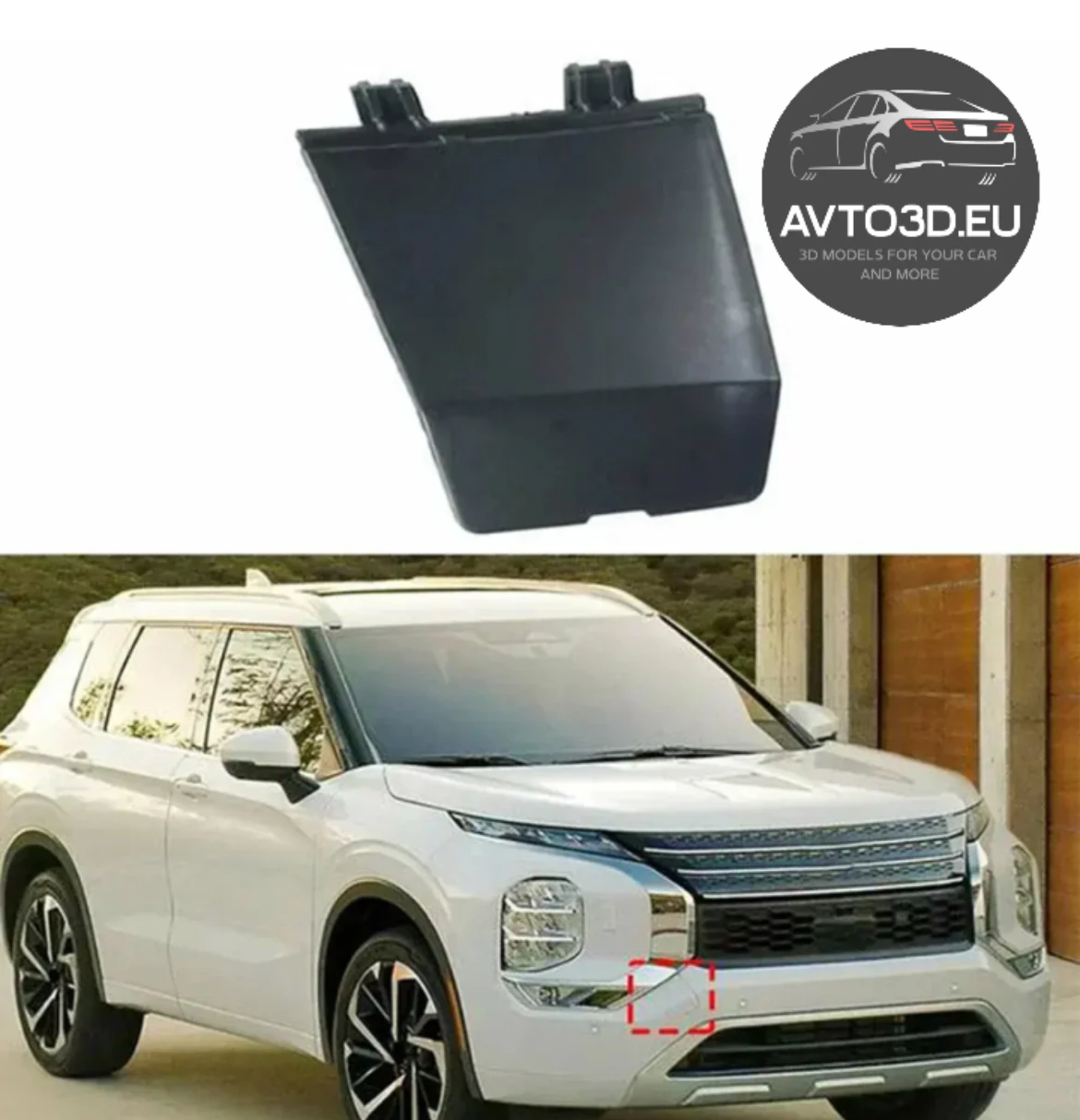 6400L364 Front Tow Hook Cap For Mitsubishi Outlander 2022-2024 3D Print Model .c4d .max .obj .3ds .fbx .stl .blend 