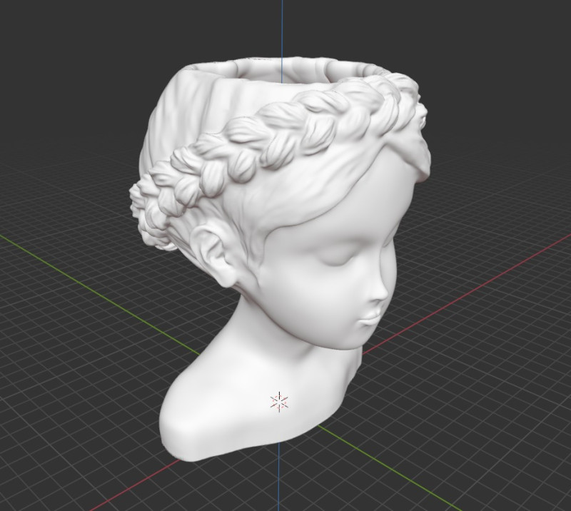Female Head Planter 3D Print Model .c4d .max .obj .3ds .fbx .stl .blend 