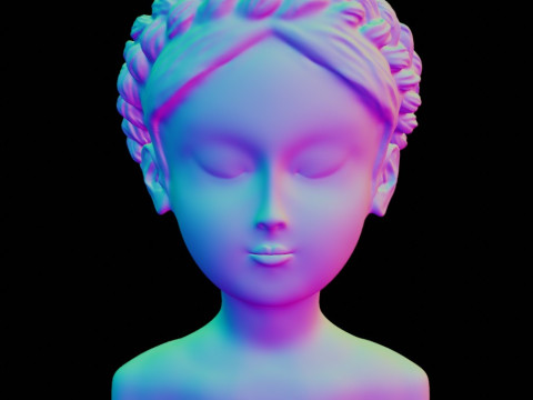 Female Head Planter 3D Print Model