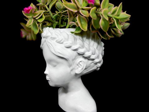 Female Head Planter 3D Print Model