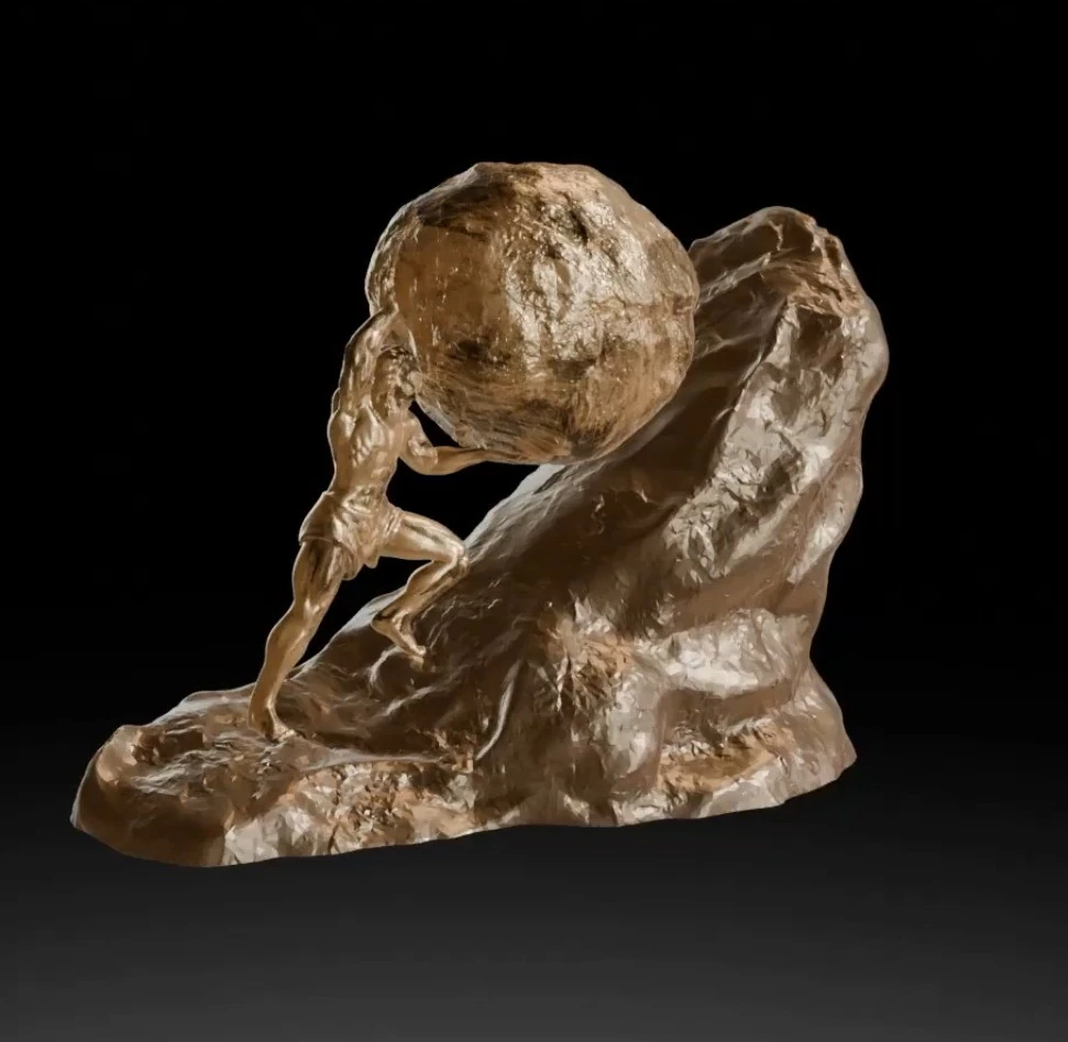 Sisyphus Bookends 3D Model .c4d .max .obj .3ds .fbx .stl .blend