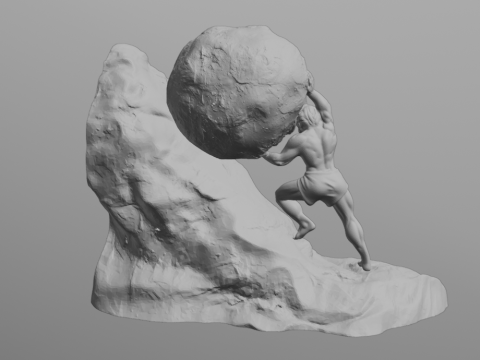 シーシュポスのブックエンド 3Dモデル