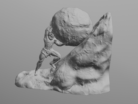 シーシュポスのブックエンド 3Dモデル