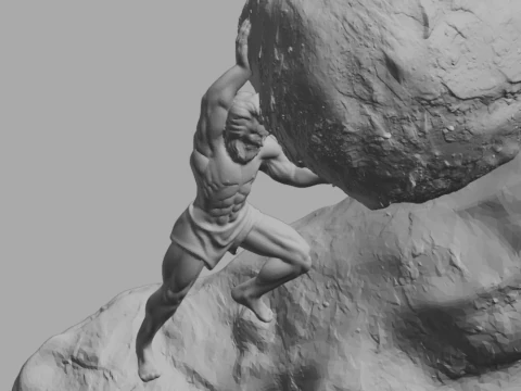 Sisyphus Bookends 3D Model