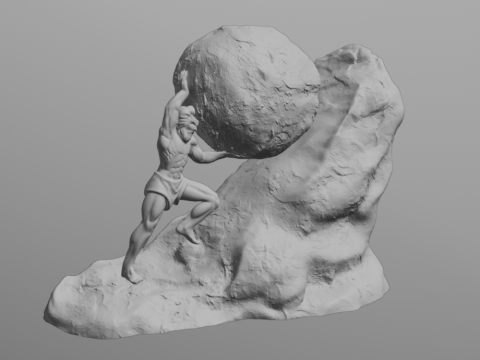 シーシュポスのブックエンド 3Dモデル