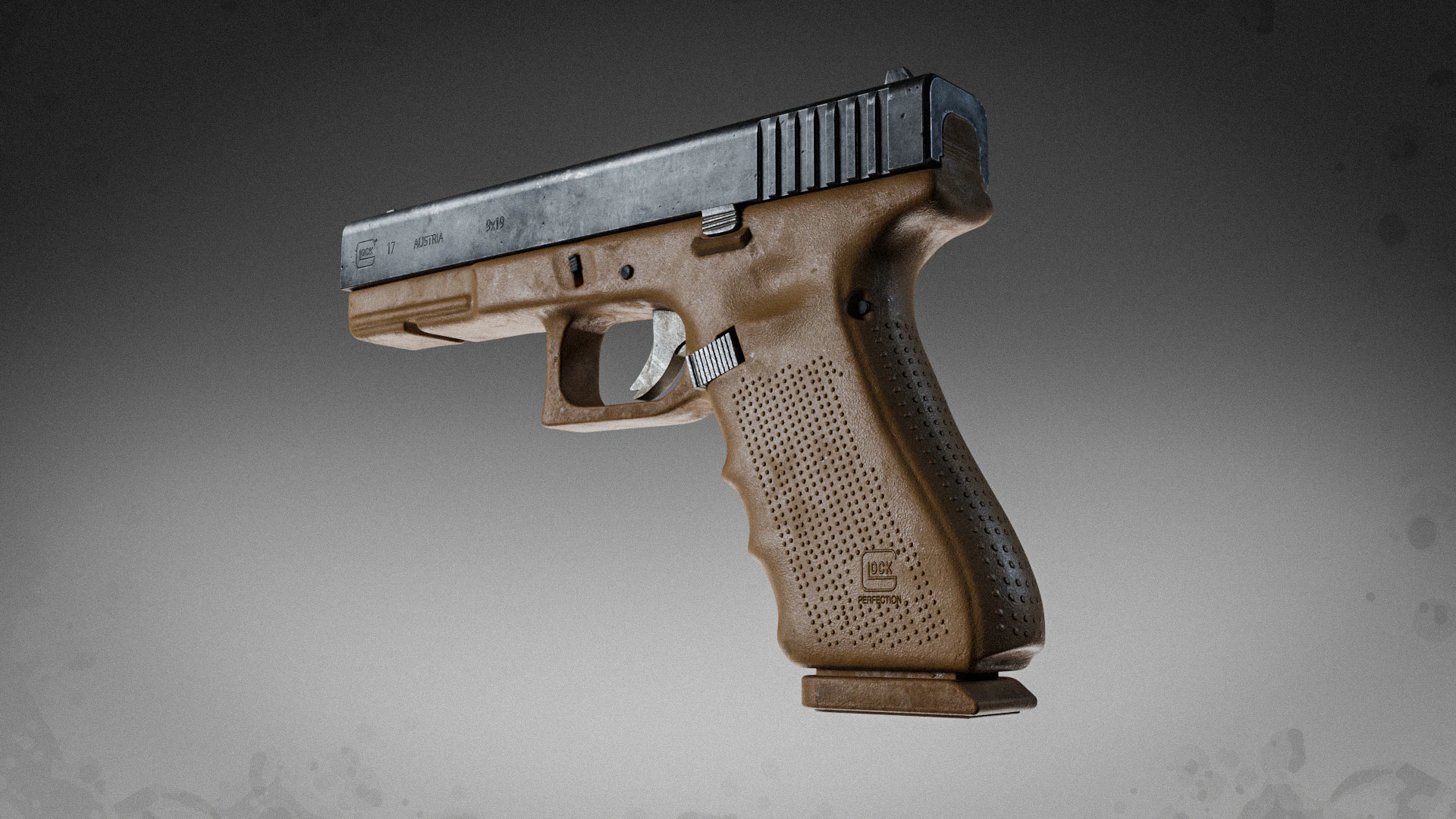 Glock 17 Pistol High Quality Model 3D Model .c4d .max .obj .3ds .fbx .stl .blend
