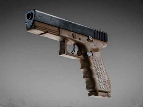 Модель пистолета Glock 17 высокого качества 3D Модель