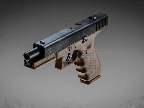 Модель пистолета Glock 17 высокого качества 3D Модель