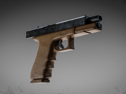 Модель пистолета Glock 17 высокого качества 3D Модель