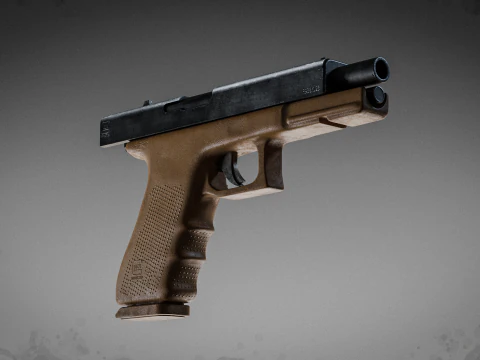 Glock 17 Pistol High Quality Model 3D Model