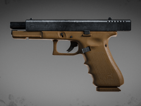 Модель пистолета Glock 17 высокого качества 3D Модель