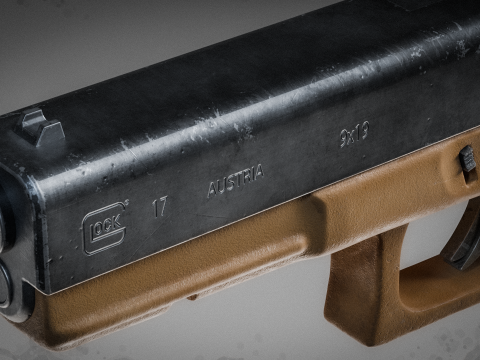 Модель пистолета Glock 17 высокого качества 3D Модель