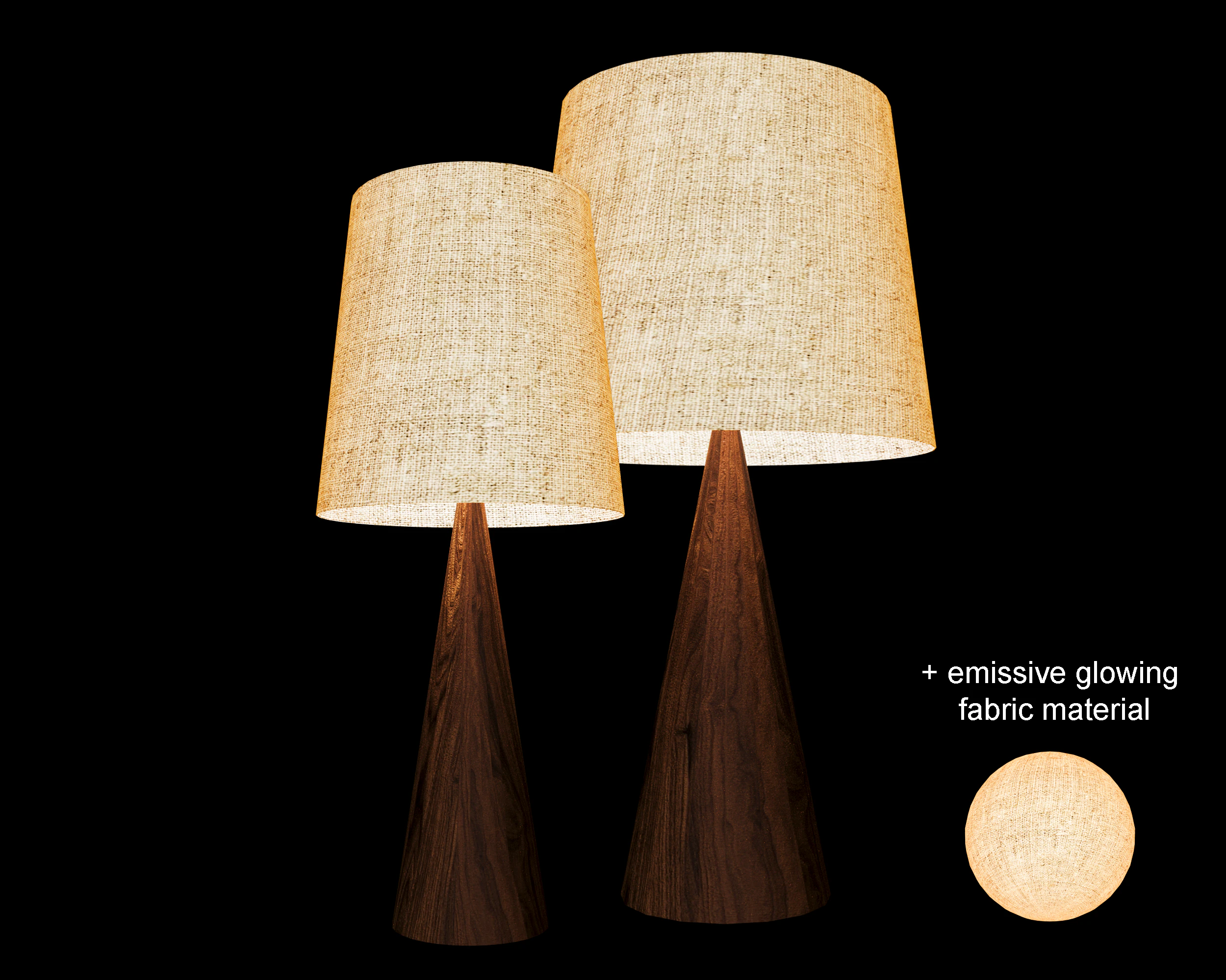 Retrograd Cone table lamp 3D Model .c4d .max .obj .3ds .fbx .stl .blend 