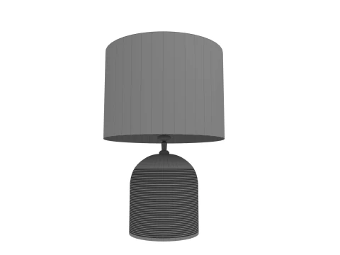 Nelu Natural Engraved Wood Dome Table Lamp 3D Model