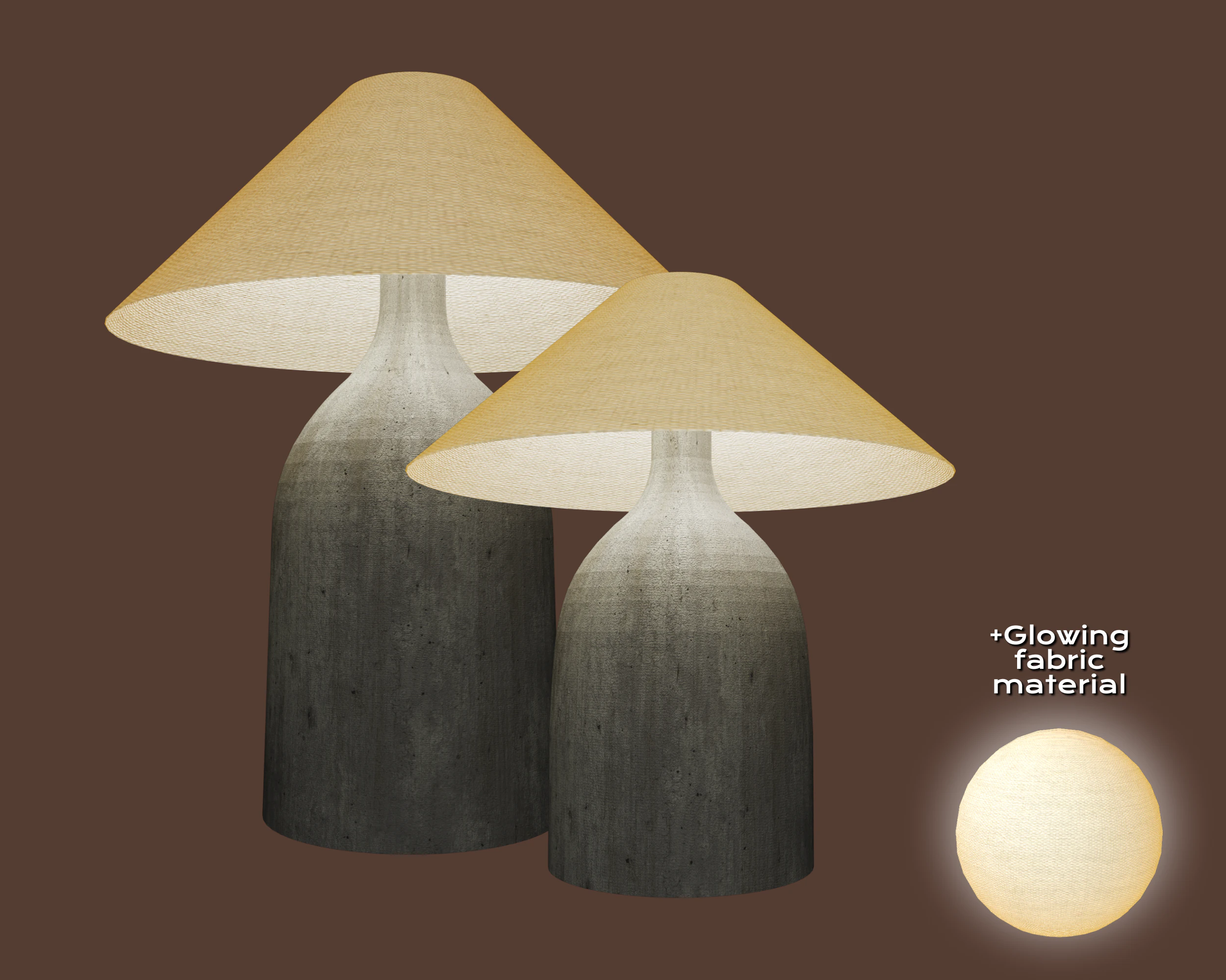ZARA Ceramic table lamp large and mini 3D Model .c4d .max .obj .3ds .fbx .stl .blend