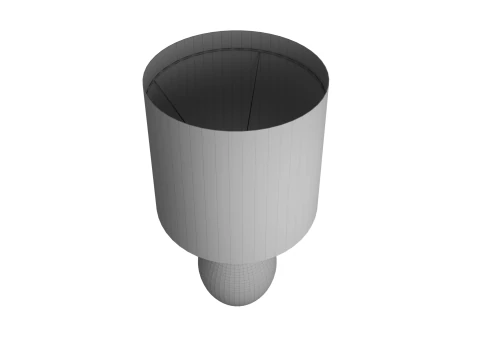 Teardrop Table Lamp Wooden Lamp with Fabric Shade 3D Model