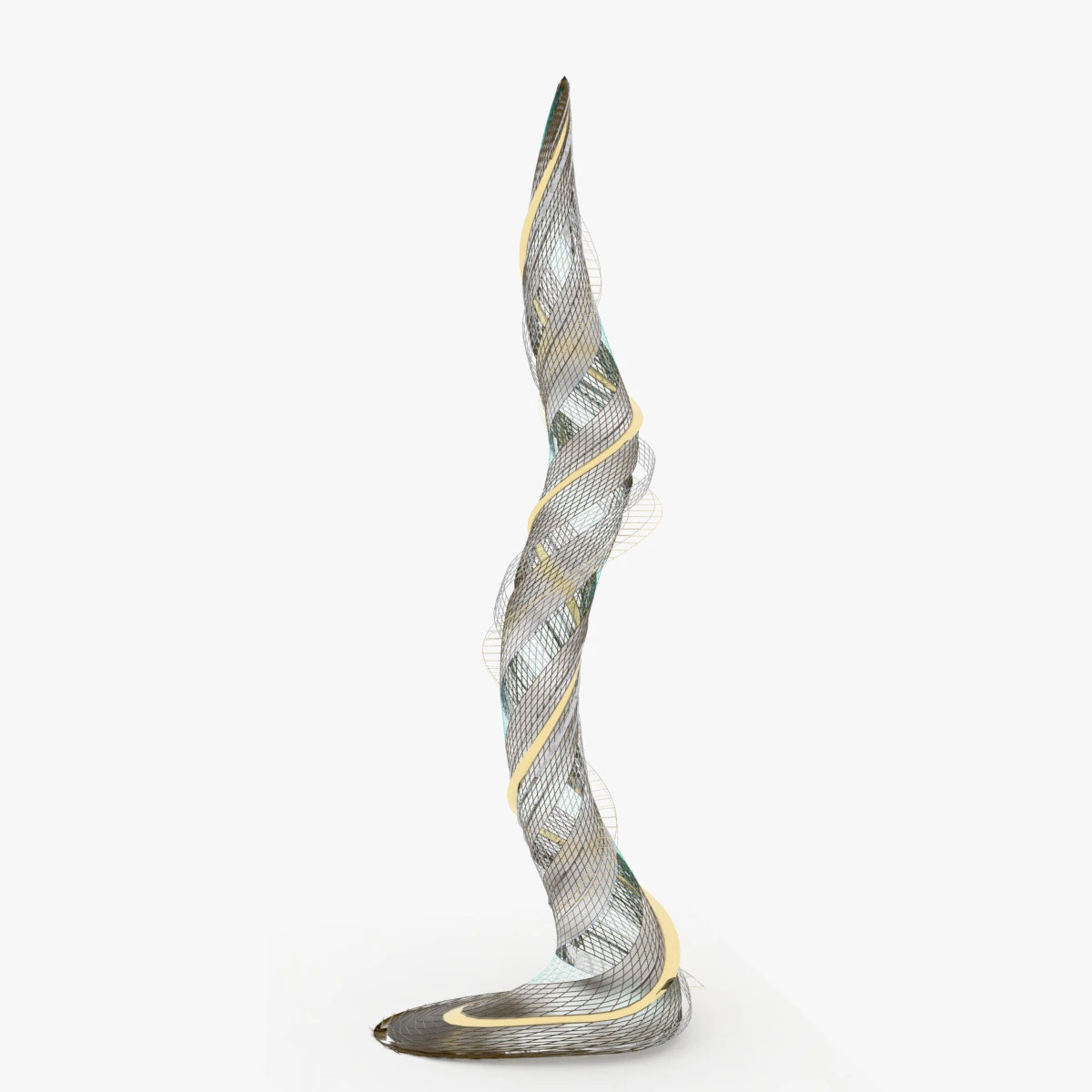 Curved tower 3D Model .c4d .max .obj .3ds .fbx .stl .blend 