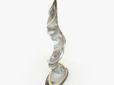 Curved tower 3D Model
