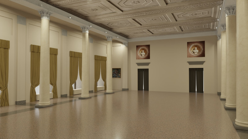 Sala 8 koloni palazzo reale Milano 3D Model .c4d .max .obj .3ds .fbx .stl .blend 