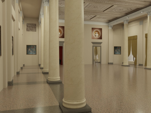 Sala 8 koloni palazzo reale Milano 3D Model