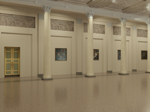 Sala 8 koloni palazzo reale Milano 3D Model