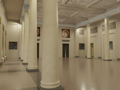 Sala 8 koloni palazzo reale Milano 3D Model