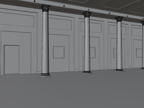 Sala 8 koloni palazzo reale Milano 3D Model