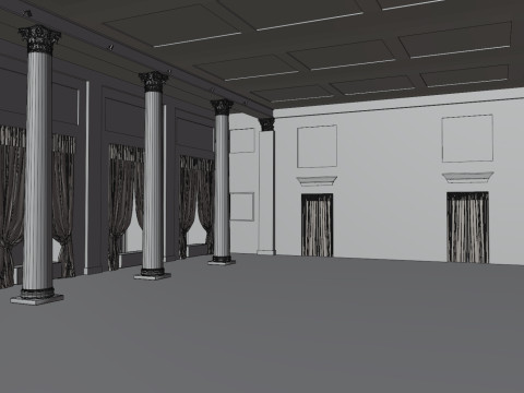 Sala 8 koloni palazzo reale Milano 3D Model