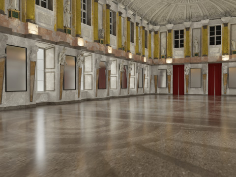 Sala Cariatidi palazzo reale Milão Modelo 3D