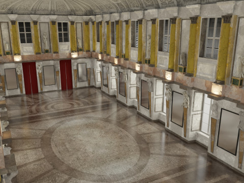 Sala Cariatidi palazzo reale Milão Modelo 3D