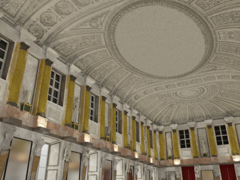 Sala Cariatidi palazzo reale Milão Modelo 3D