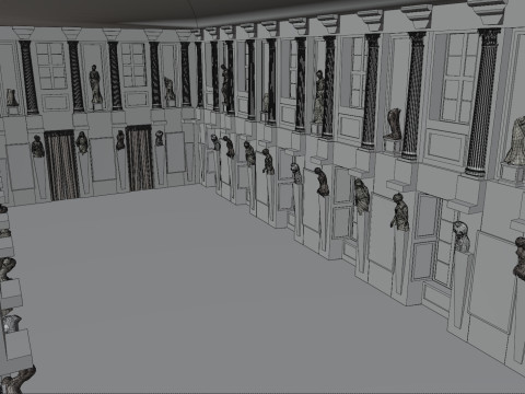 Sala Cariatidi palazzo reale Milão Modelo 3D
