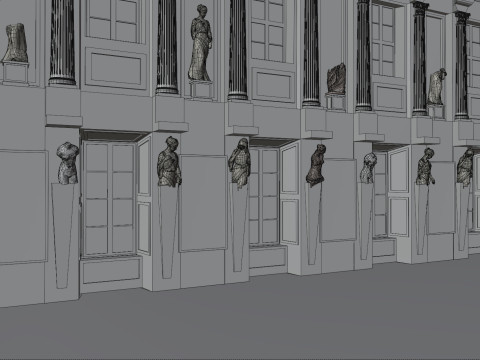 Sala Cariatidi palazzo reale Milão Modelo 3D