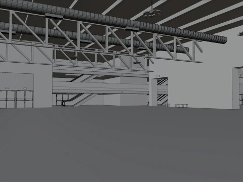 interior fiera Milano pavillion 2 and 4 3D Model