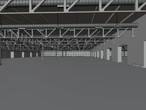 interior fiera Milano pavillion 2 and 4 3D Model