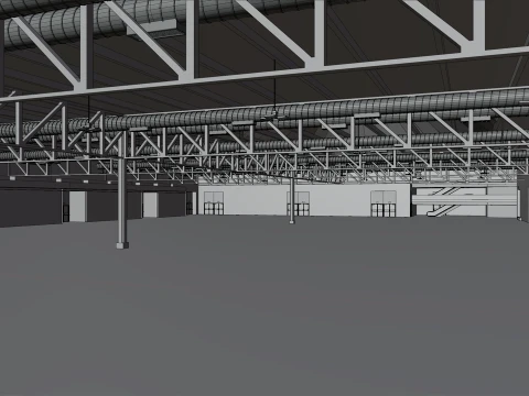 interior fiera Milano pavillion 2 and 4 3D Model