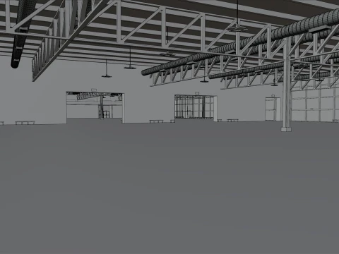 interior fiera Milano pavillion 2 and 4 3D Model