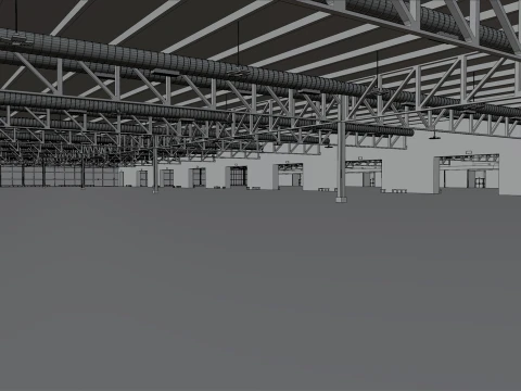 interior fiera Milano pavillion 2 and 4 3D Model