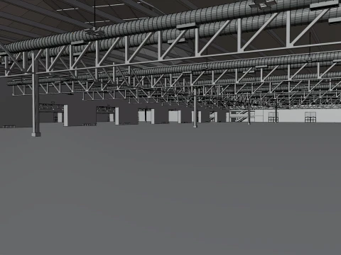 interior fiera Milano pavillion 2 and 4 3D Model