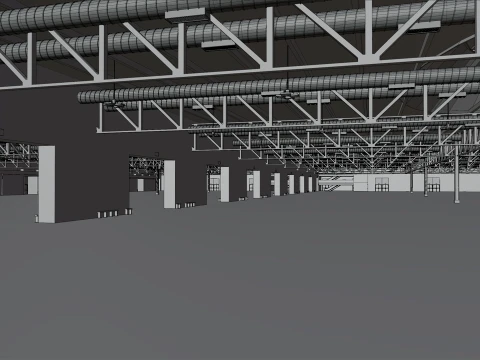 interior fiera Milano pavillion 2 and 4 3D Model