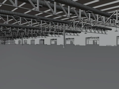 interior fiera Milano pavillion 2 and 4 3D Model